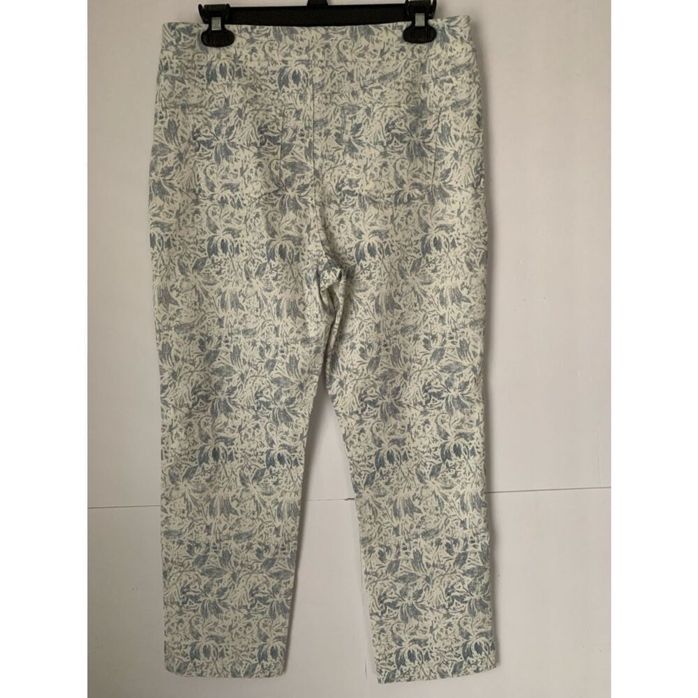 Mario Serrani Italy Light Blue Floral Cropped Pants Pockets Size L - Picture 3 of 10
